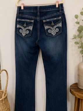 ND Weekend Dark Blue Bootcut Jeans with Embellished Pockets Size 10